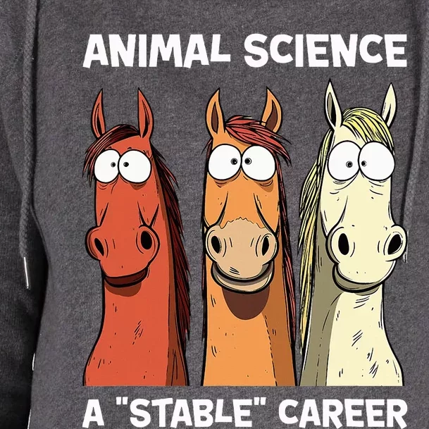 Animal Science A Stable Career Funny Horse Science Womens Funnel Neck Pullover Hood