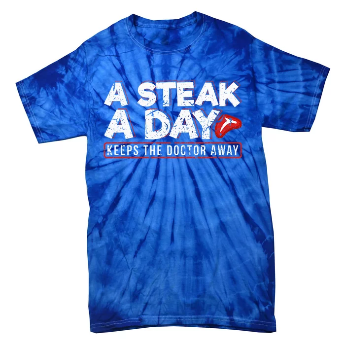 A Steak A Day Carnivore Diet Antivegan Tie-Dye T-Shirt