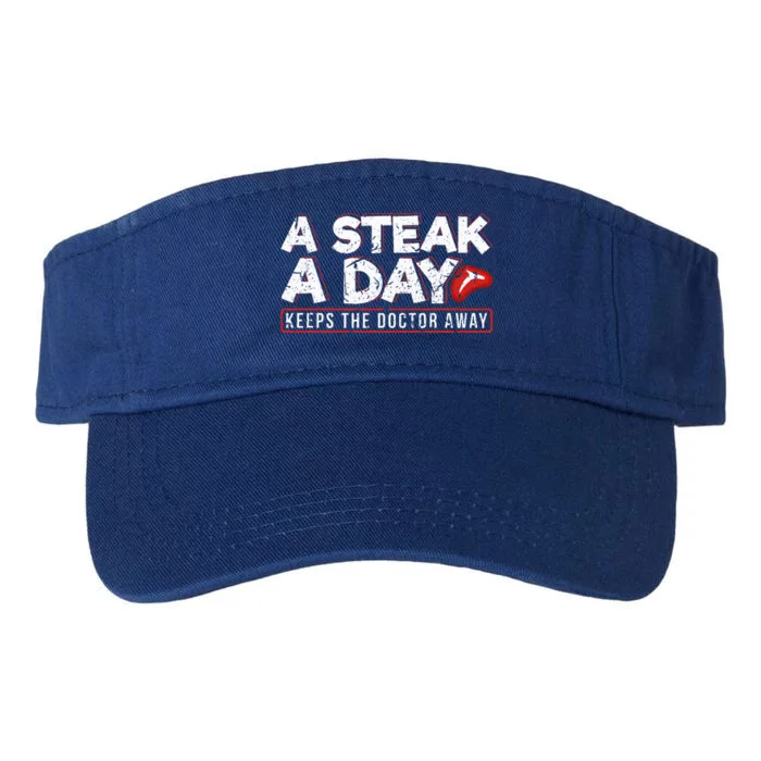 A Steak A Day Carnivore Diet Antivegan Valucap Bio-Washed Visor