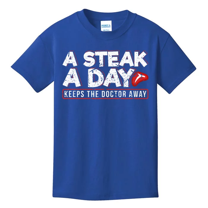 A Steak A Day Carnivore Diet Antivegan Kids T-Shirt