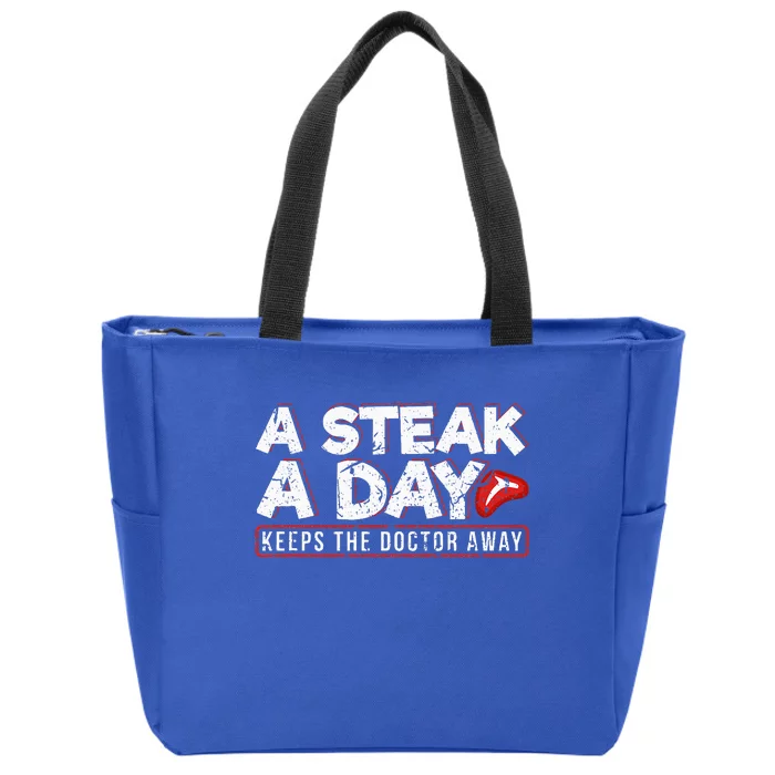 A Steak A Day Carnivore Diet Antivegan Zip Tote Bag