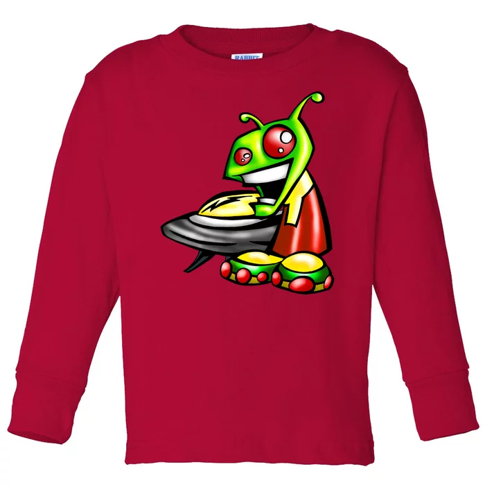 Alien & Saucer Toddler Long Sleeve Shirt