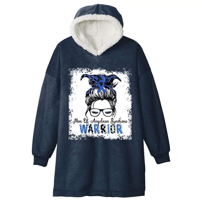 Angel Syndrome Awareness Mom Warrior Gift Blue Ribbon Great Gift Hooded Wearable Blanket