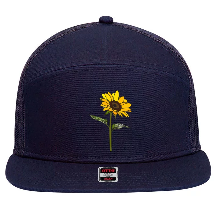 Aesthetic Sunflower 7 Panel Mesh Trucker Snapback Hat