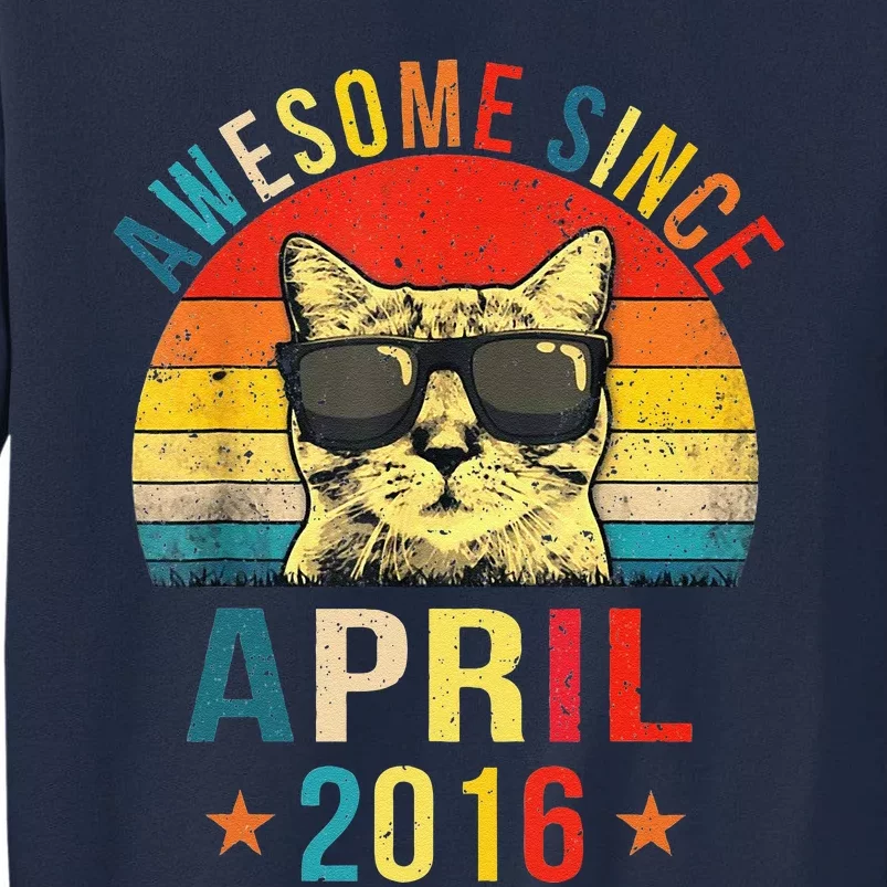 Awesome Since April 2016 5th Birthday Gift Cat Lover Tall Sweatshirt