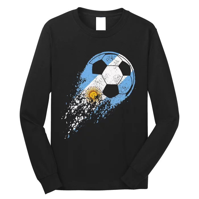 Argentina Soccer Argentinian Flag Pride Soccer Player Long Sleeve Shirt