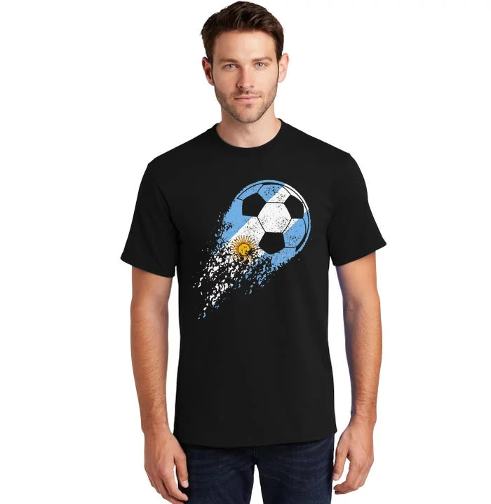 Argentina Soccer Argentinian Flag Pride Soccer Player Tall T-Shirt