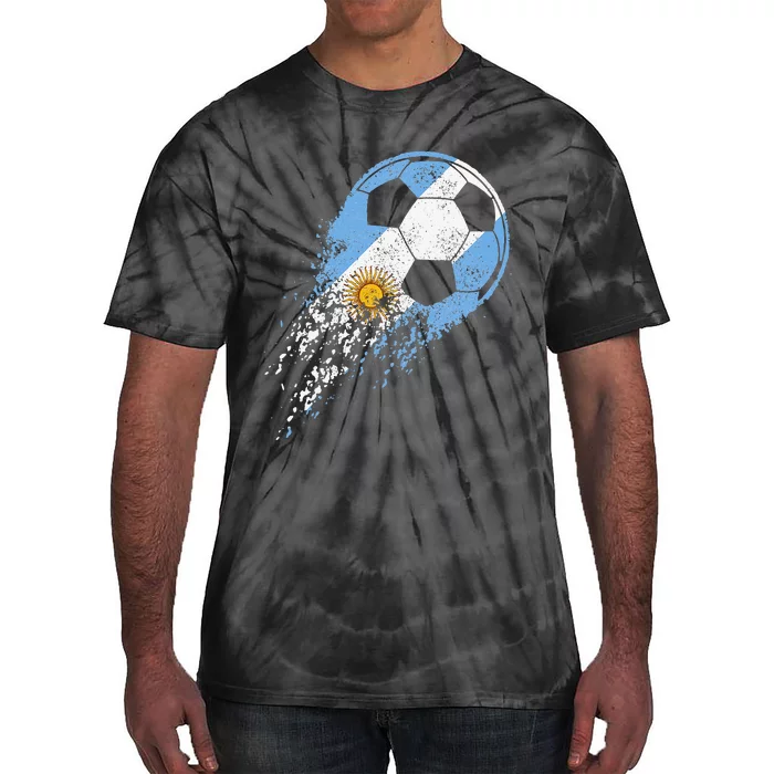 Argentina Soccer Argentinian Flag Pride Soccer Player Tie-Dye T-Shirt