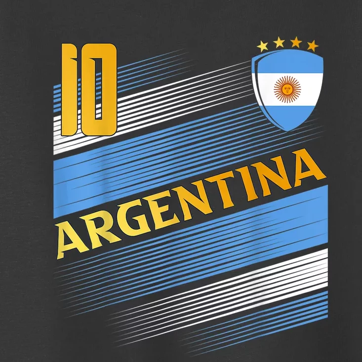 Argentina Soccer Argentinian Flag Football Retro 10 Jersey Toddler T-Shirt