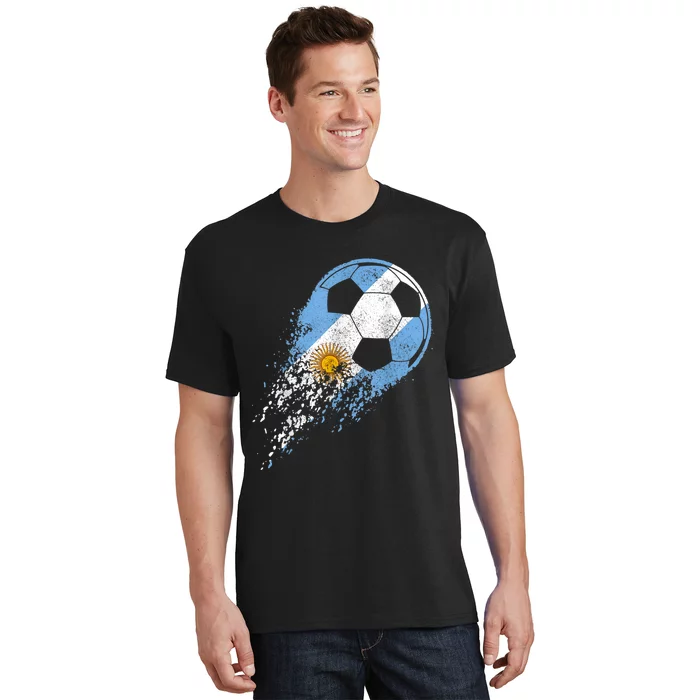 Argentina Soccer Argentinian Flag Pride Soccer Player T-Shirt