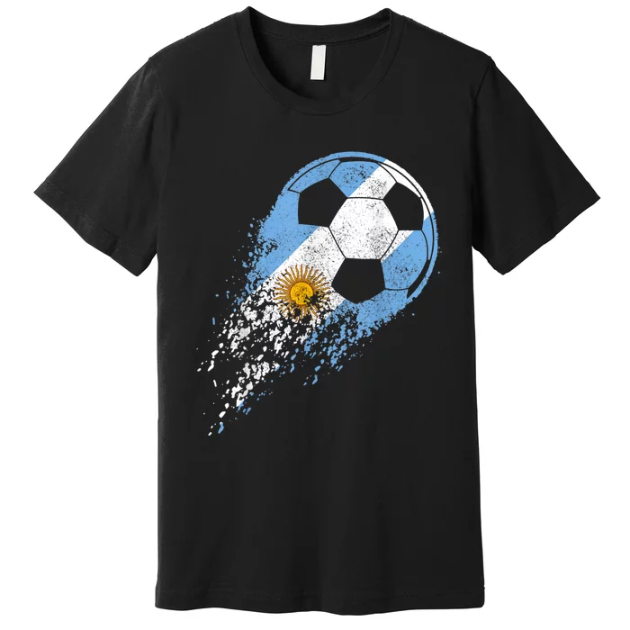 Argentina Soccer Argentinian Flag Pride Soccer Player Premium T-Shirt