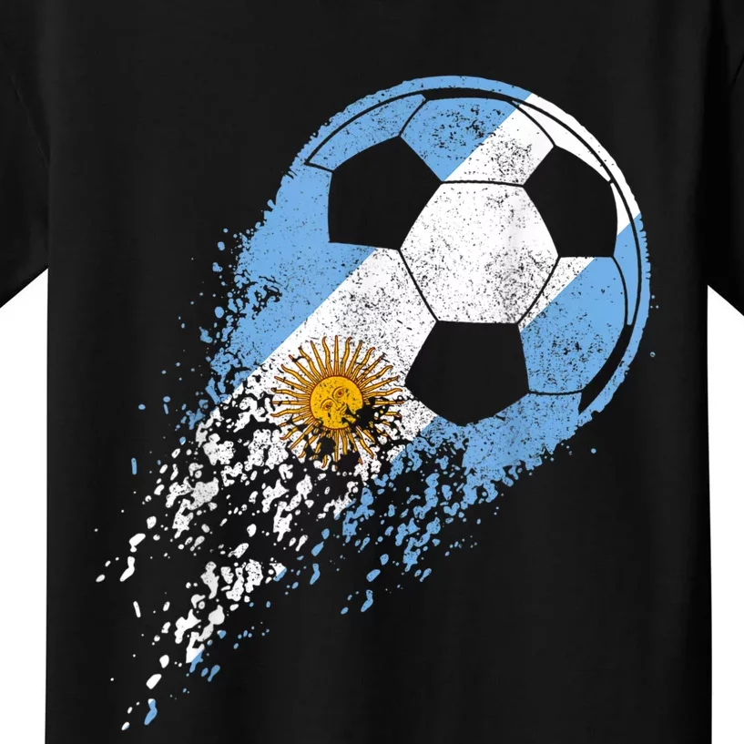 Argentina Soccer Argentinian Flag Pride Soccer Player Kids T-Shirt