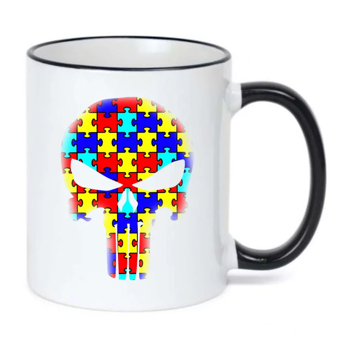 Autism Skull Black Color Changing Mug