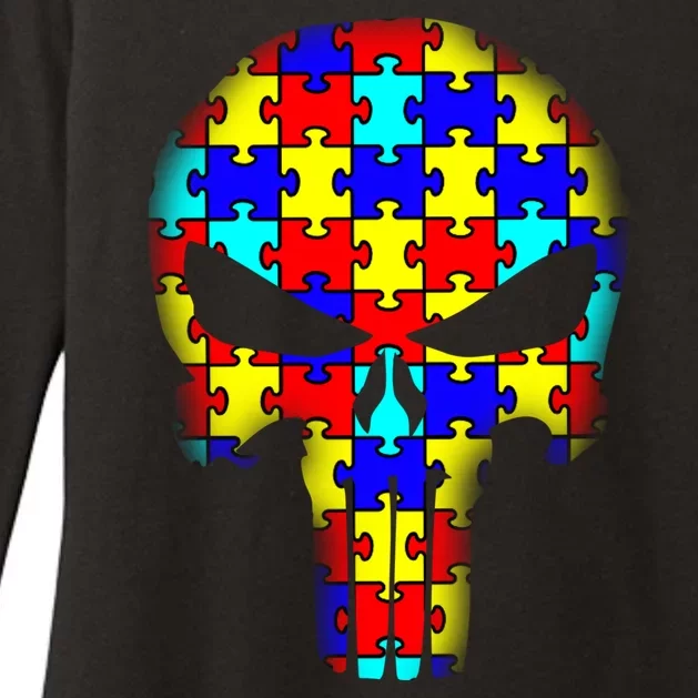 Autism Skull Womens CVC Long Sleeve Shirt