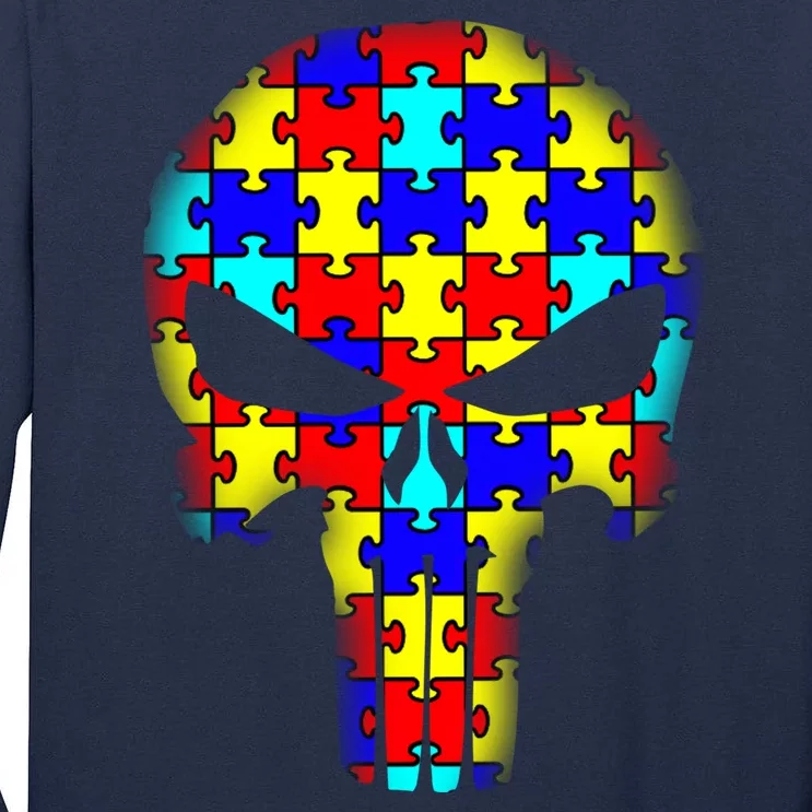 Autism Skull Tall Long Sleeve T-Shirt