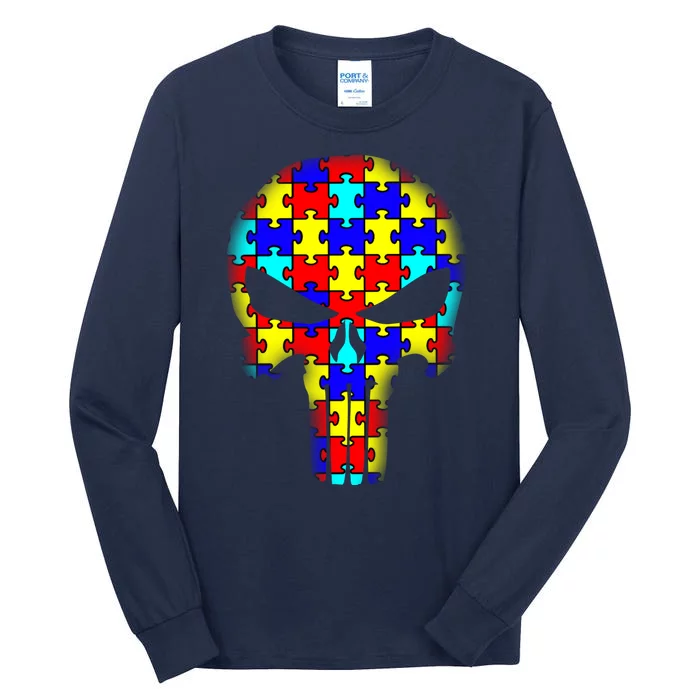 Autism Skull Tall Long Sleeve T-Shirt