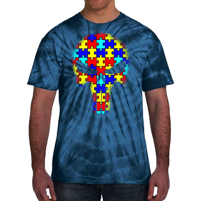 Autism Skull Tie-Dye T-Shirt