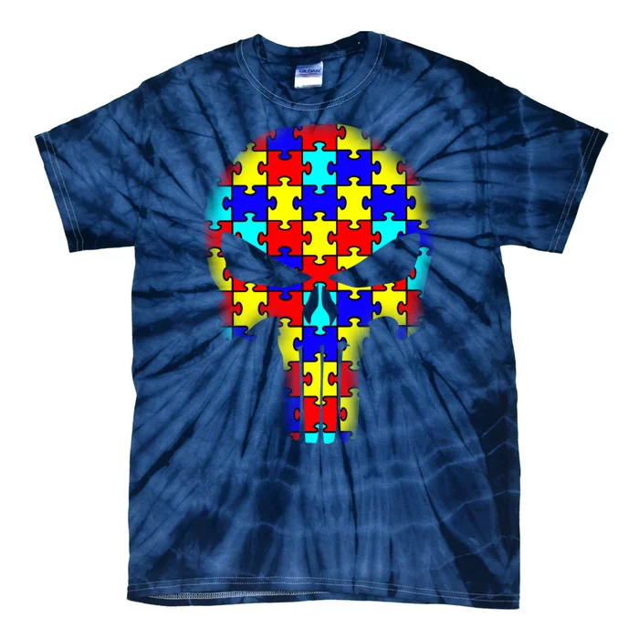 Autism Skull Tie-Dye T-Shirt