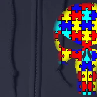 Autism Skull Full Zip Hoodie