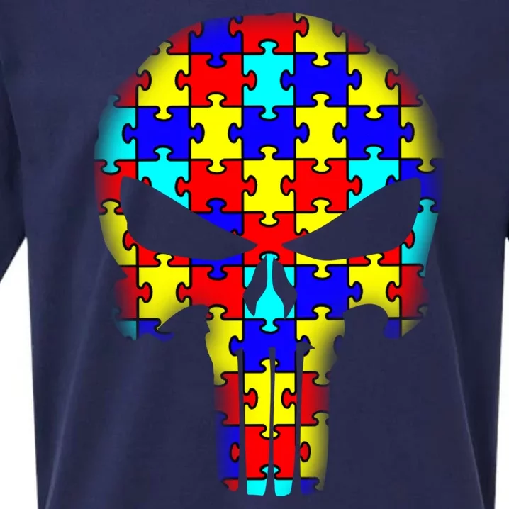 Autism Skull Sueded Cloud Jersey T-Shirt