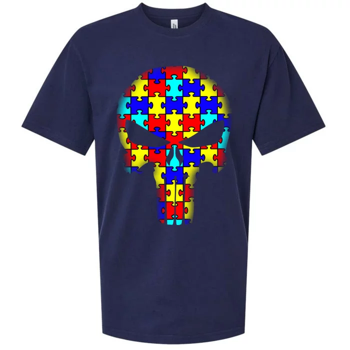 Autism Skull Sueded Cloud Jersey T-Shirt