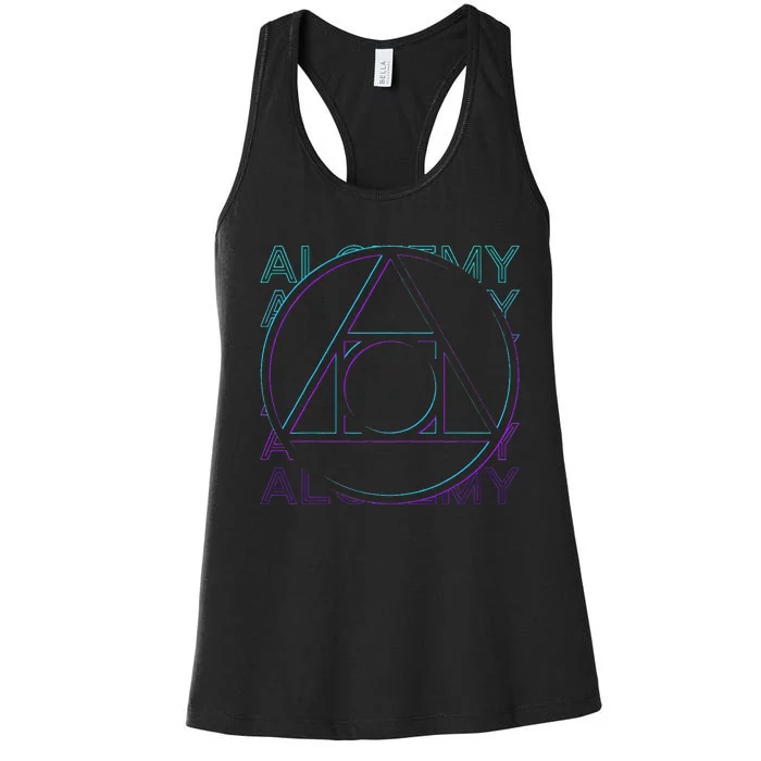 Alchemy Symbol Alchemist Philosophers Stone Retro Alchemy Women's Racerback Tank