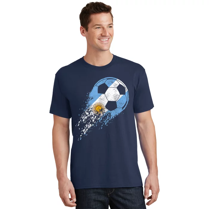 Argentina Soccer Argentinian Flag Pride Soccer Player T-Shirt