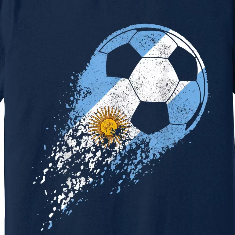 Argentina Soccer Argentinian Flag Pride Soccer Player Premium T-Shirt