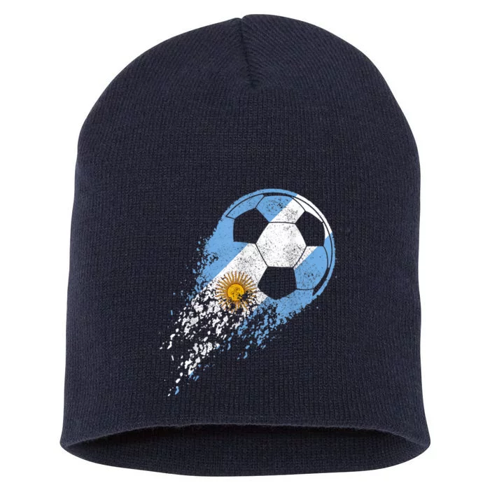 Argentina Soccer Argentinian Flag Pride Soccer Player Short Acrylic Beanie