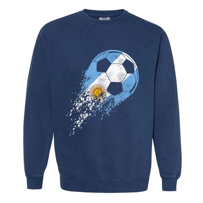 Argentina Soccer Argentinian Flag Pride Soccer Player Garment-Dyed Sweatshirt