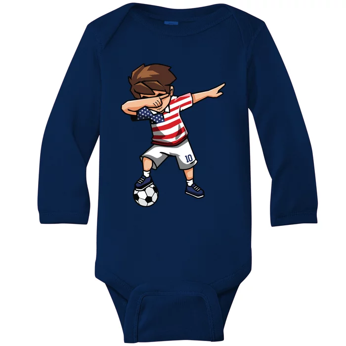 Argentina Soccer Argentinian Flag Pride Soccer Player Baby Long Sleeve Bodysuit