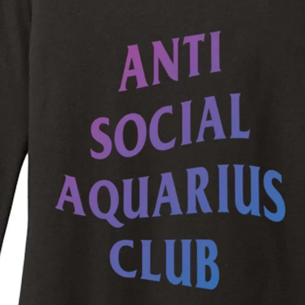 Anti Social Aquarius Club Birth Sign Aquarius Zodiac Cute Gift Womens CVC Long Sleeve Shirt