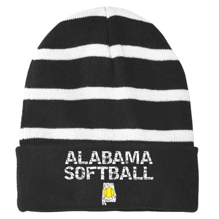 Alabama Softball Striped Beanie with Solid Band