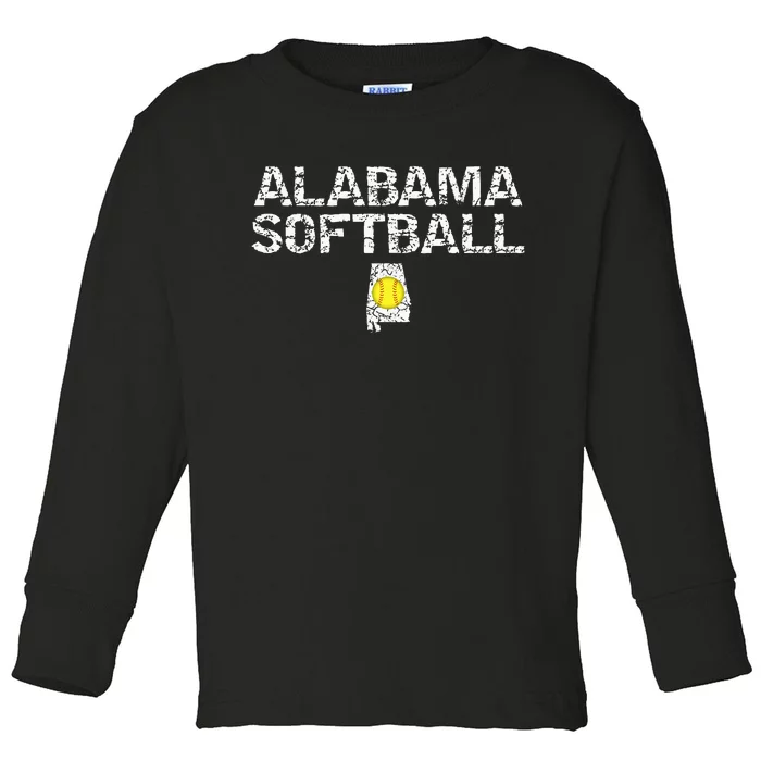 Alabama Softball Toddler Long Sleeve Shirt