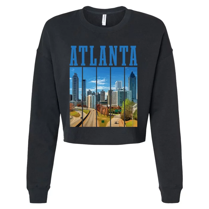 Atlanta Skyline ATL Georgia Vintage Pride Cropped Pullover Crew