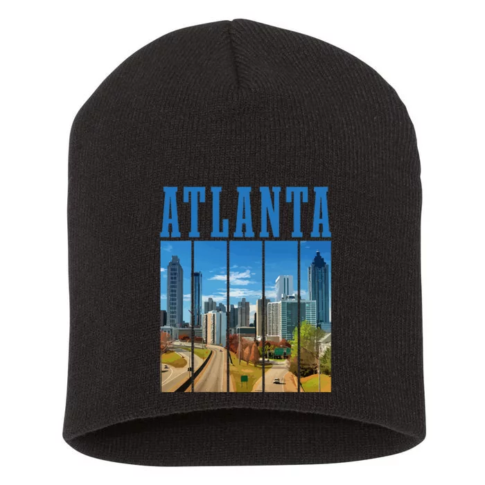 Atlanta Skyline ATL Georgia Vintage Pride Short Acrylic Beanie