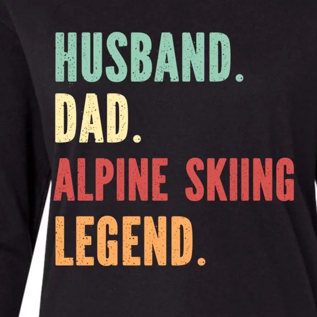 Alpine Skiing Athlete Dad Husband Father Gift Womens Cotton Relaxed Long Sleeve T-Shirt