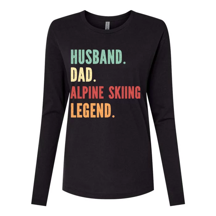 Alpine Skiing Athlete Dad Husband Father Gift Womens Cotton Relaxed Long Sleeve T-Shirt