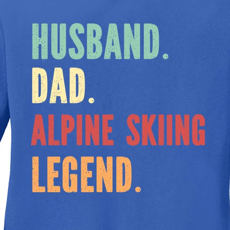 Alpine Skiing Athlete Dad Husband Father Gift Ladies Long Sleeve Shirt