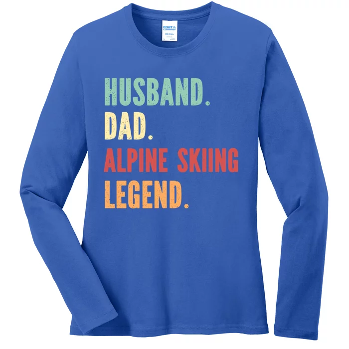 Alpine Skiing Athlete Dad Husband Father Gift Ladies Long Sleeve Shirt