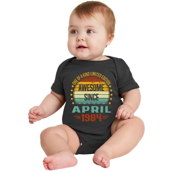 Awesome Since April 1984 Limited Edition 40th Birthday Baby Bodysuit