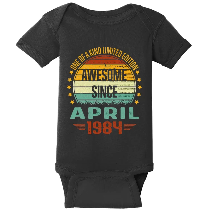 Awesome Since April 1984 Limited Edition 40th Birthday Baby Bodysuit