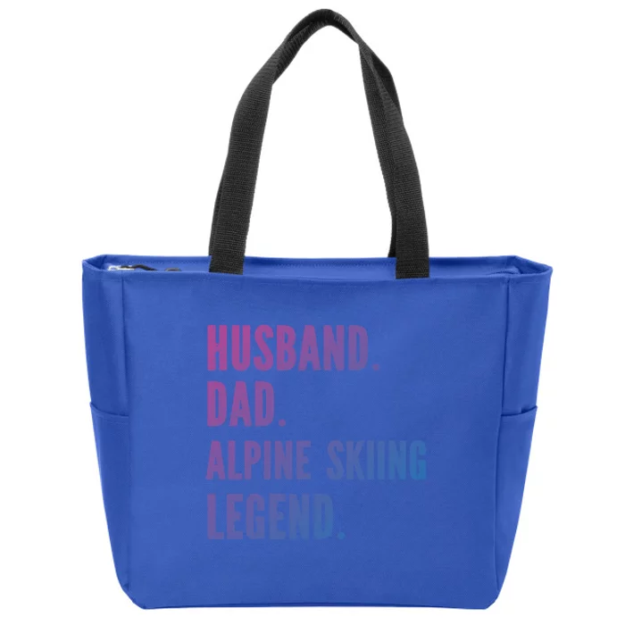 Alpine Skiing Athlete Dad Husband Father Gift Zip Tote Bag