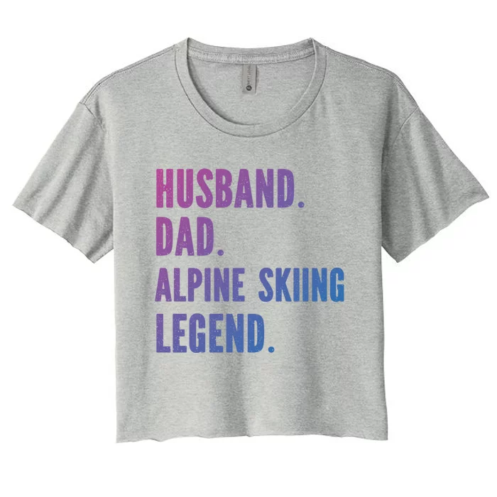 Alpine Skiing Athlete Dad Husband Father Gift Women's Crop Top Tee