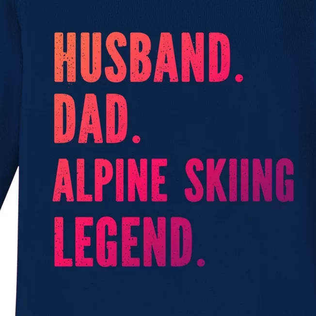 Alpine Skiing Athlete Dad Husband Father Gift Baby Long Sleeve Bodysuit