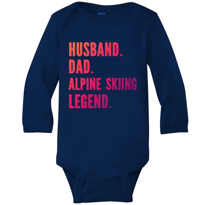 Alpine Skiing Athlete Dad Husband Father Gift Baby Long Sleeve Bodysuit