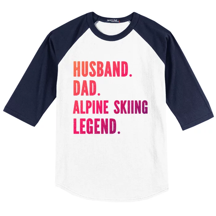 Alpine Skiing Athlete Dad Husband Father Gift Baseball Sleeve Shirt