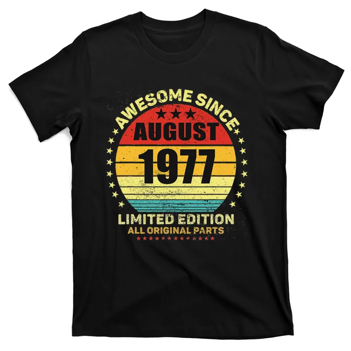 Awesome Since August 1977 46th Birthday Retro Sunset T-Shirt