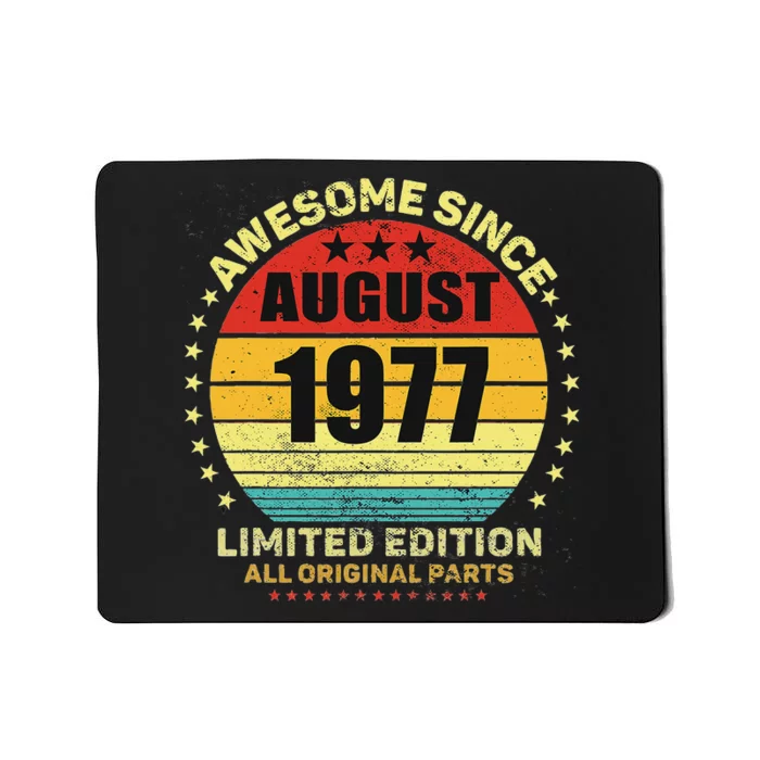 Awesome Since August 1977 46th Birthday Retro Sunset Mousepad