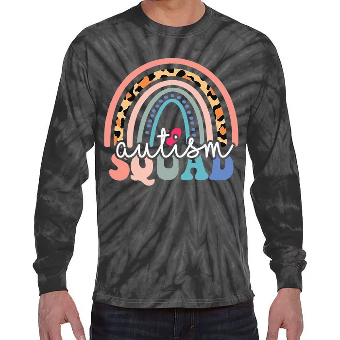 Autism Squad Autism Awareness Support Kindness Tie-Dye Long Sleeve Shirt